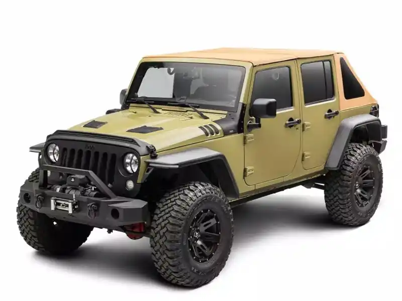 Rugged Ridge 07-18 Jeep Wrangler JKU 4dr Voyager Fastback Frameless Soft Top - Tan Buy Online