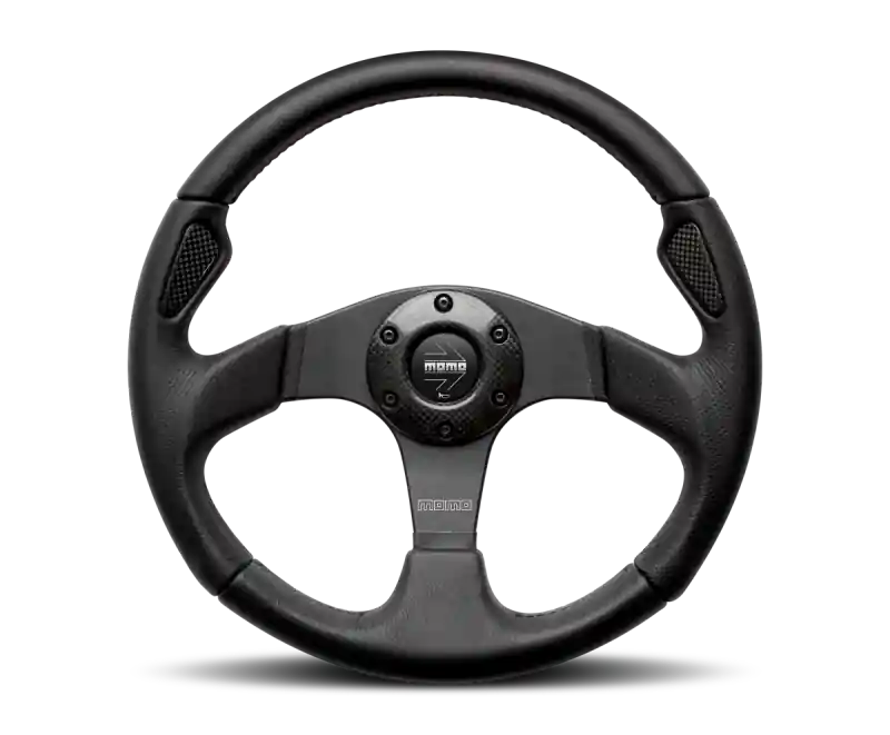 Budget Momo Jet Steering Wheel 320 mm -Black AirLeather/Black Spokes