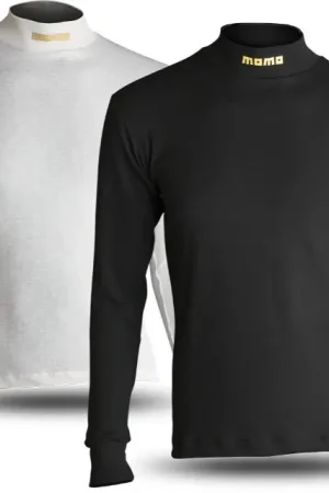 Clearance Momo Comfort Tech High Collar Shirt Large (FIA 8856-2000)-Black