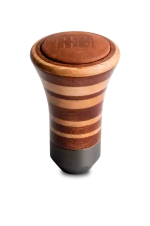 Viral Momo Trofeo Heritage Shift Knob - Tall Wood, Layered Mahogany and Beechwood, Leather Insert Top