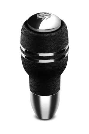 Price Cut Momo Automatico Shift Knob - Black Leather, Chrome Insert