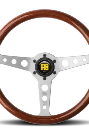 Momo Indy Steering Wheel 350 mm - Magoany Wood/Brshd Spokes Hot Picks