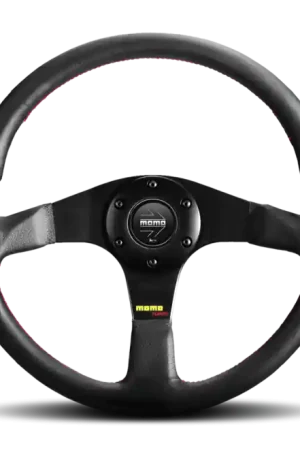 Price Drop Momo Tuner Steering Wheel 320 mm - Black Leather/Red Stitch/Black Spokes