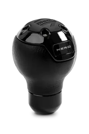 Professional Grade Momo Nero Shift Knob - Tall Black Leather, Black Chrome Insert