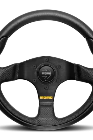Momo Team Steering Wheel 300 mm - 4 Black Leather/Black Spokes In Demand
