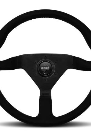 Must Have Momo Montecarlo Alcantara Steering Wheel 350 mm - Black/Black Stitch/Black Spokes