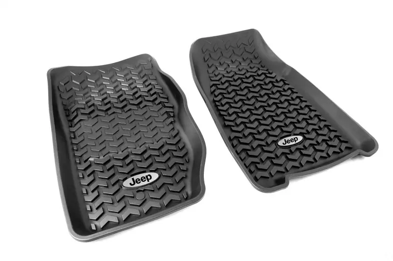 Rugged Ridge Floor Liner Front Black 1984-2001 Jeep Logo Cherokee XJ Seasonal Sale
