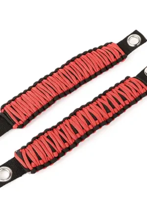 Rugged Ridge Paracord A-Pillar Grab Handle Red 07-18 Jeep Wrangler JK Popular