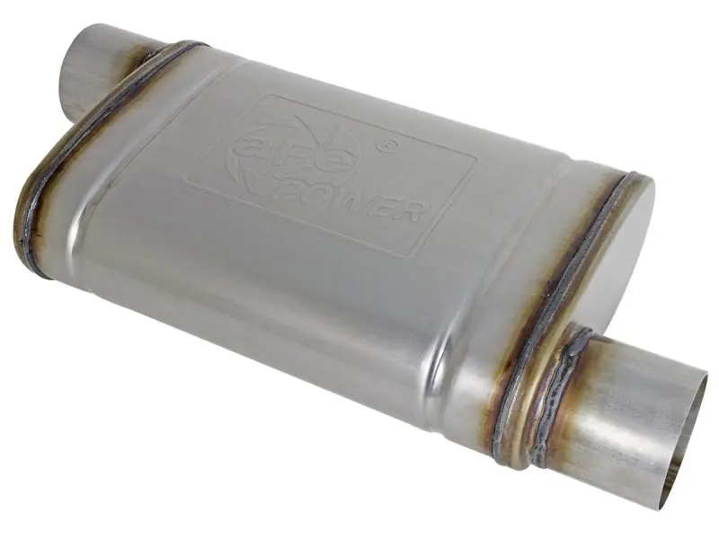 Must Have aFe MACH Force-Xp 409 SS Muffler 3in ID Offset/Offset x 4in H x 9in W x 14in L - Oval Body