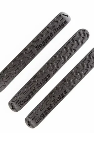 Crafted Rugged Ridge Elite Dr Hndle Inserts Black Tread 2Dr 07-18 Jeep Wrangler JK