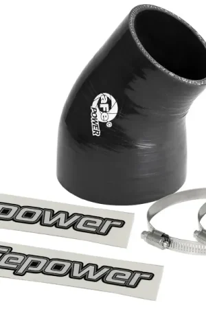 aFe Magnum FORCE Intake Coupling Kit (3 IN ID to 2-1/4 IN ID x 35 Deg.) Elbow Coupler - Black Luxury