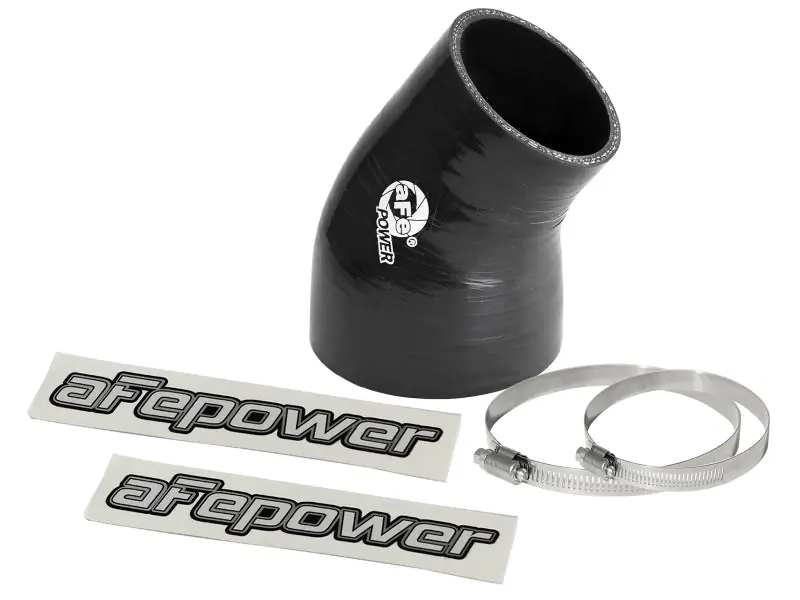 aFe Magnum FORCE Intake Coupling Kit (3 IN ID to 2-1/4 IN ID x 35 Deg.) Elbow Coupler - Black Luxury