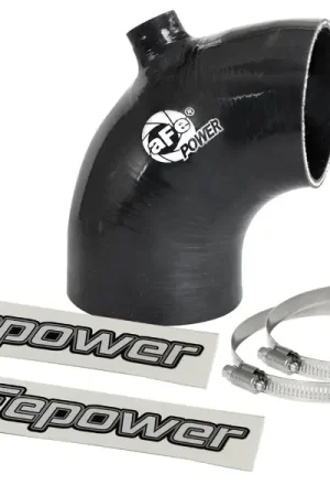 aFe Magnum FORCE Intake Coupling Kit (3-1/8IN ID to 2-3/4IN ID x 90 Deg) Elbow Coupler w/ Port Black Limited Offer
