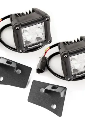 Buy Direct Rugged Ridge 07-18 Jeep Wrangler JK Dual Cube Windshield LED Kit w/ Brackets