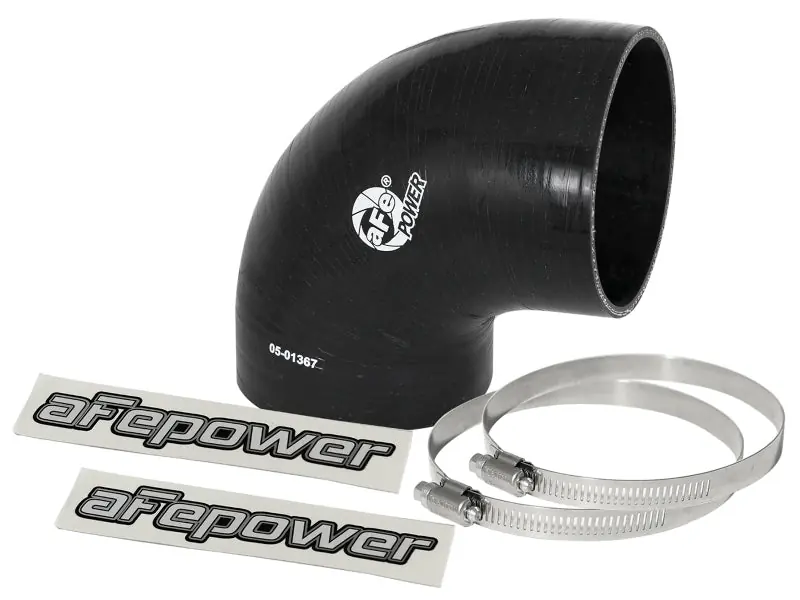aFe Magnum FORCE Intake Coupling Kit (4 IN ID to 3-4/5 IN ID x 90 Deg.) Elbow Coupler - Black Exclusive