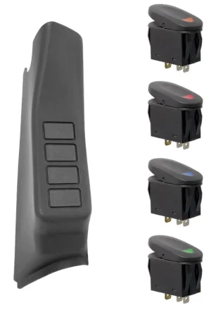 Weekend Sale Rugged Ridge A-Pillar 4 Switch Pod Black RHD 11-18 Jeep Wrangler JK