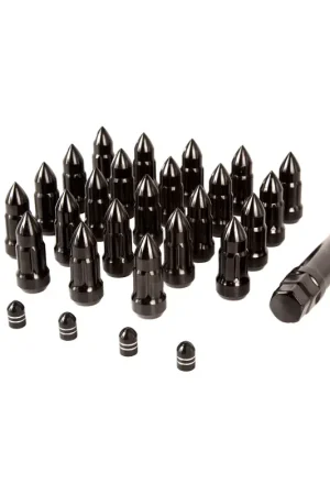Viral Rugged Ridge Bullet Lug Nut and Valve Stem Cap Kit Black 1/2-20