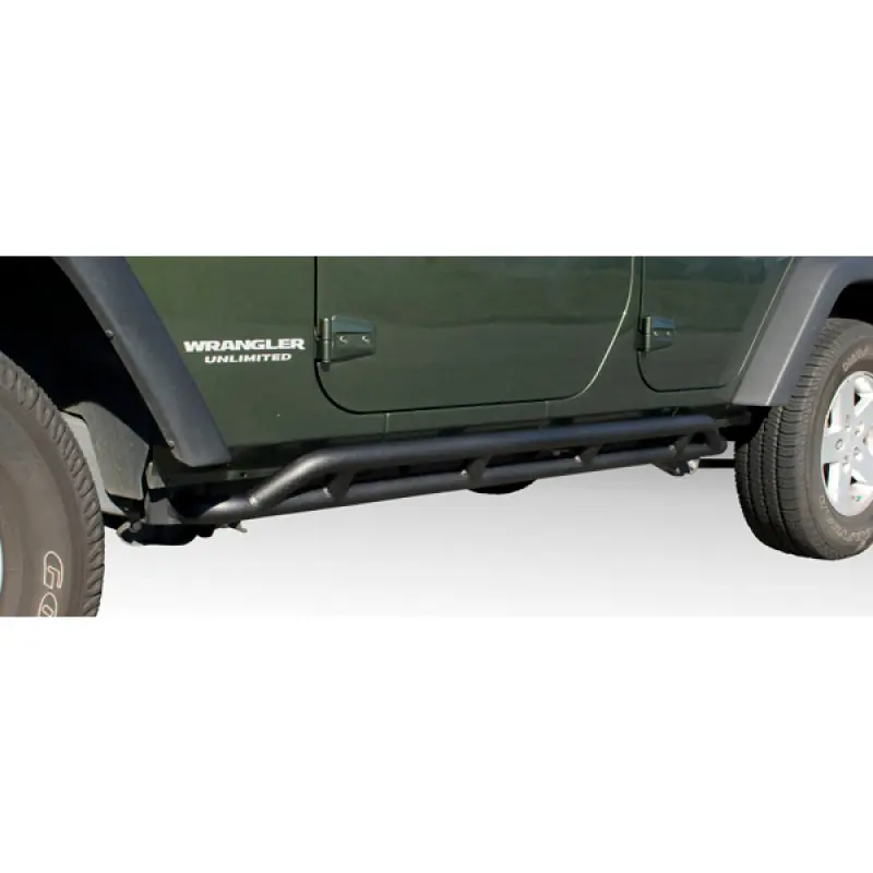 Rugged Ridge RRC Rocker Guards Black 07-18 4-Door Jeep Wrangler No Minimum Order