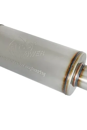 Super Sale aFe ATLAS Muffler 3-1/2 IN ID Center/Center x 7 IN Dia. X 16 IN L - Round Body