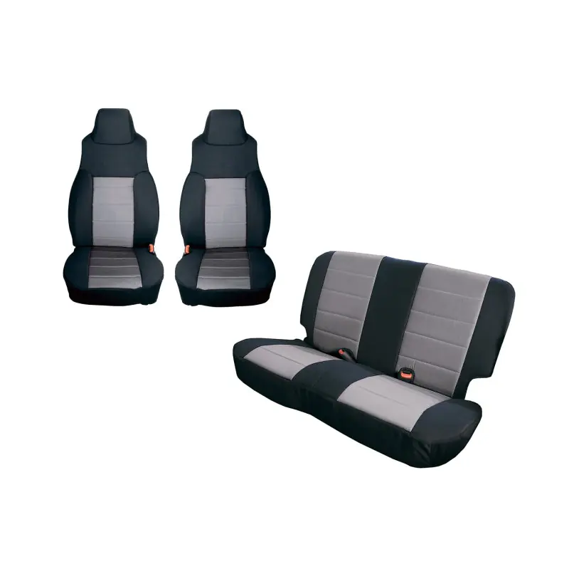 Rugged Ridge Seat Cover Kit Black/Gray 97-02 Jeep Wrangler TJ Luxury
