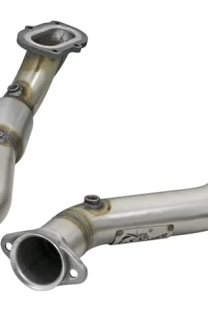 Authentic aFe POWER 14-18 Chevrolet Corvette C7 & Z06 Twisted Steel 3in 304 Stainless Steel Mid Pipe w/ Cat