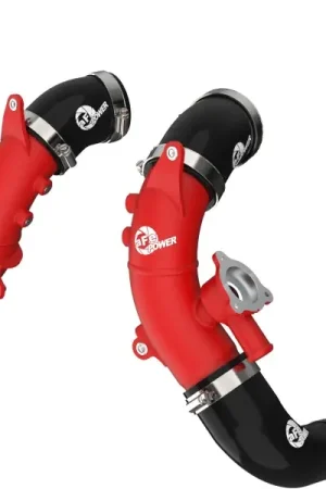 Fast Shipping aFe 2022 Toyota Land Cruiser (J300) V6-3.5L (tt) BladeRunner 2.5in Aluminum Hot Charge Pipe - Red