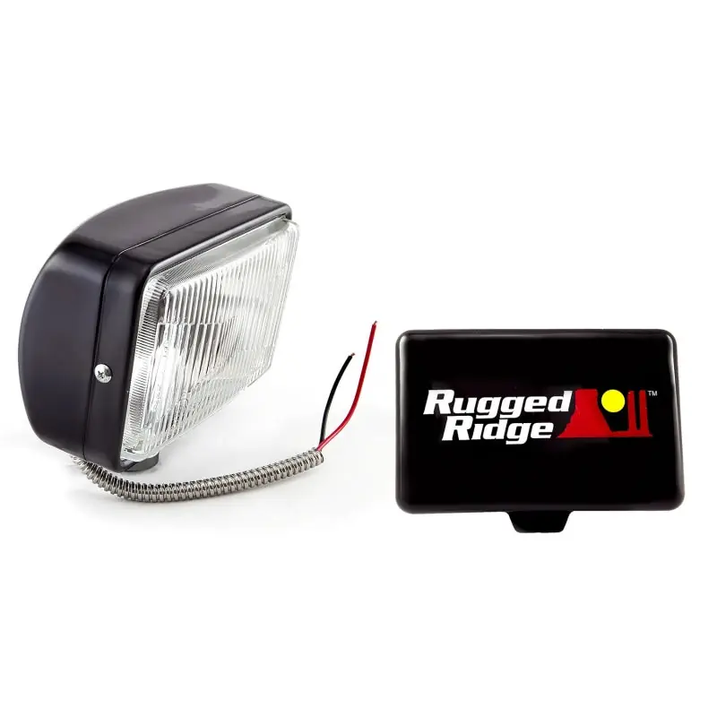 Direct From Manufacturer Rugged Ridge 5-In x 7-In Halogen Fog Light Black Steel Housing