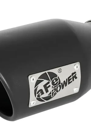 Price Cut aFe MACH Force-Xp 409 SS Exhaust Tip Black (Left Side) 3in In x 4-1/2in Out x 9in L Clamp-On