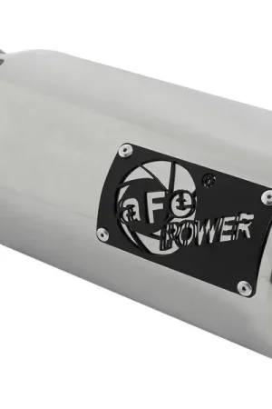 Modern aFe SATURN 4S 4in SS Intercooled Exhaust Tip - Polished 4in In x 5in Out x 12in L Bolt-On