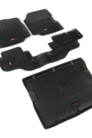 Rugged Ridge Floor Liner Front/Rear/Cargo Black 1976-1995 Jeep Wrangler / CJ One Day Deal