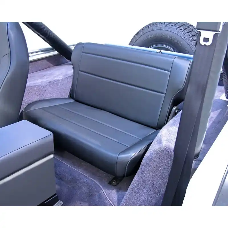 Exclusive Rugged Ridge Fold & Tumble Rear Seat Black 76-86 Jeep CJ7/Laredo/Renegade