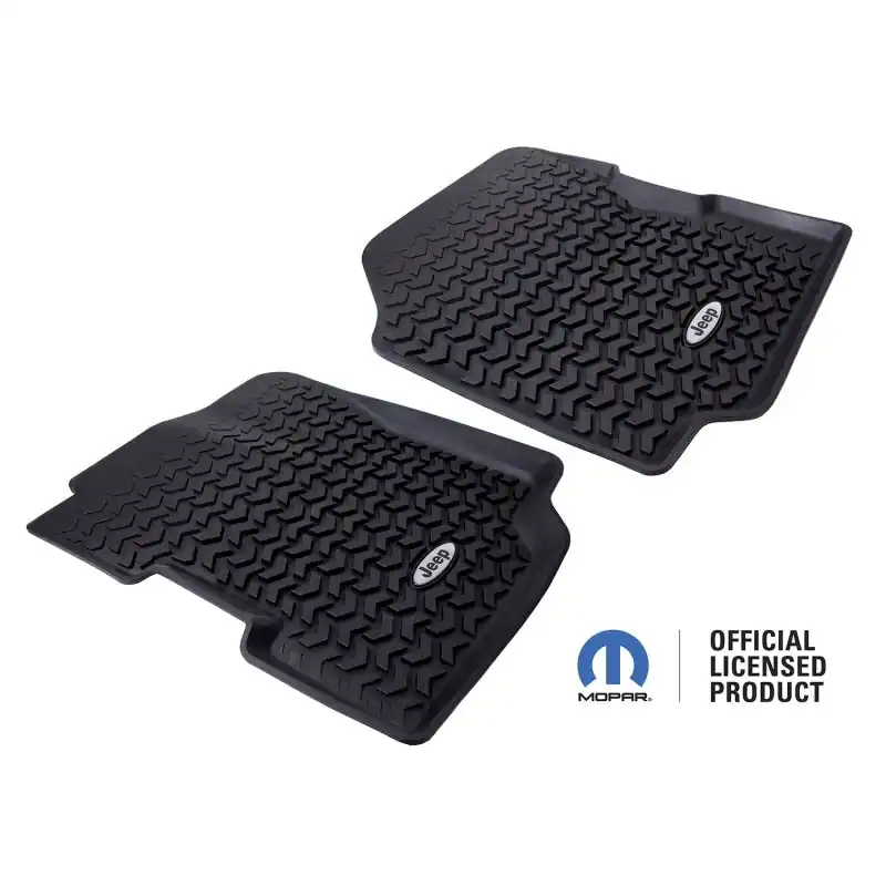 Express Delivery Rugged Ridge Floor Liner Front Black 1976-1995 Jeep Logo CJ-7 / CJ-8 / Jeep Wrangler YJ