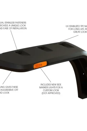 Rugged Ridge Hurricane Flat Fender Flare Kit 07-18 Jeep Wrangler Genuine