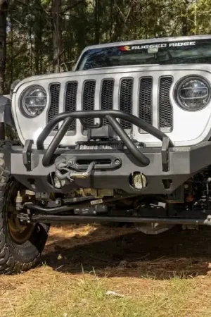 New Arrival Rugged Ridge HD Bumper Stubby Front 07-18 Jeep Wrangler JK 18-20 Jeep Wrangler JL 2020 JT
