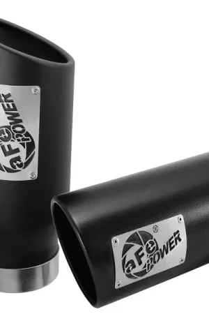 aFe MACH Force-Xp Universal Exhaust Tip 4 IN Inlet x 5 IN Outlet x 12 IN L- Black Tip Certified