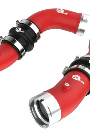 Last Chance aFe 2024+ Toyota Tacoma BladeRunner 2.5in & 3in Aluminum Hot & Cold Charge Pipe Kit - Red
