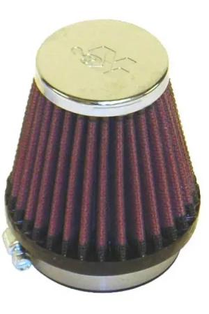 High Quality K&N Universal Chrome Filter 2 1/8 inch FLG / 3 inch Bottom / 2 inch Top / 3 inch Height