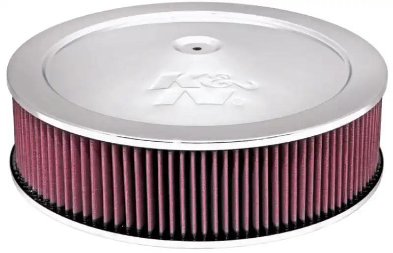 K&N 14in Red Custom Air Cleaner Assembly - 5.125in ID x 14in OD x 3.75in H x 1.25in Drop Base High Quality