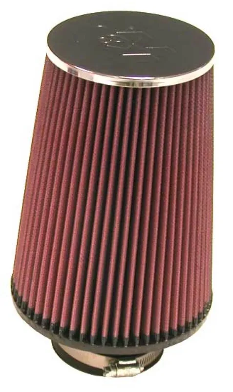 K&N Universal Chrome Round Tapered Air Filter 3in FlangeID / 6in Base OD / 4.5in Top OD / 8in Height Professional Grade