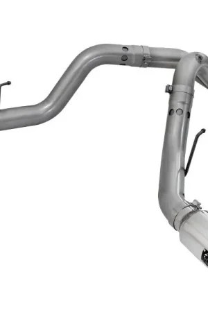 aFe Large Bore-HD 4in 409 Stainless Steel DPF-Back Exhaust w/Polished Tips 15-16 Ford Diesel Truck Deal