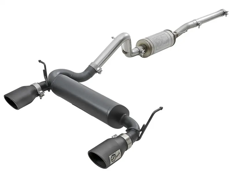 aFe Rebel Series 2.5in 409 SS Cat-Back Exhaust w/ Black Tips 2007+ Jeep Wrangler (JK) V6 3.6L/3.8L Warranty Included