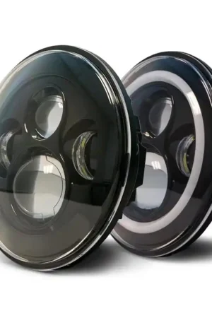 DV8 Offroad 07-18 Jeep Wrangler JK LED Projector Headlights w/ Angel Eyes Free Returns