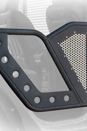 Next Day Delivery DV8 Offroad Jeep 18+ Wrangler JL / 20+ Gladiator JT Rear Rock Doors w/ Perforated Aluminum Mesh