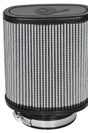 Exclusive aFe Magnum FLOW Pro DRY S Universal Air Filter 3.5in Flange 5.75x5in Base 6x2.75in Top 6.5in Height