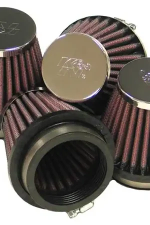 K&N Universal Chrome Filter 2.125 in Flange ID / 3in Base OD / 2in Top OD / 2.75in H (4 per box) Final Sale