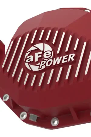 Express Delivery aFe 20-23 Jeep Gladiator JT (Dana M220) Pro Series Rear Differential Cover Red w/ Machined Fins
