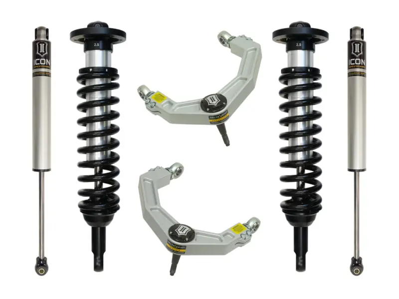 Premium ICON 04-08 Ford F-150 4WD 0-2.63in Stage 2 Suspension System w/Billet Uca