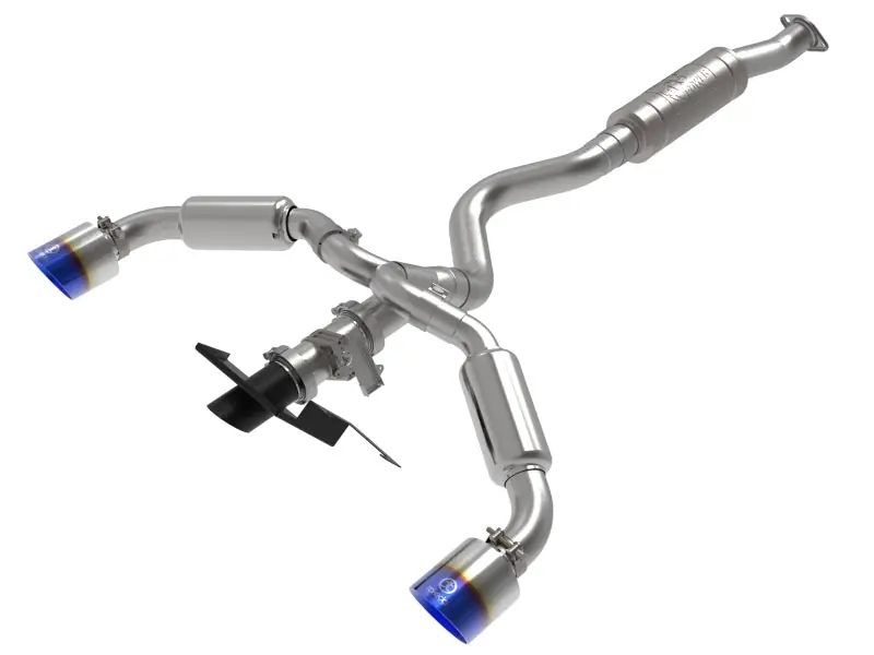 Markdown aFe 23-24 Toyota GR Corolla L3 1.6L (t) Gemini XV 3in to 2-1/2in Cat Back Exhaust w/ Blue Flame Tips