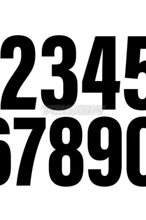 Tegiwa 240mm MSA Racing/Rally Number Stickers Black - 40 Pack New Release