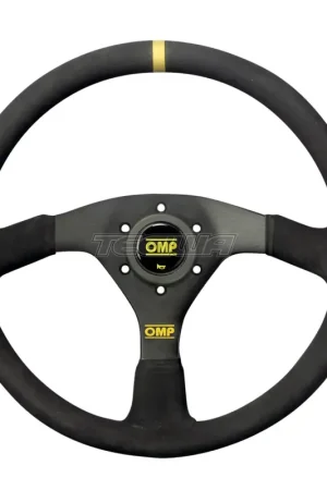 Shop Now OMP Velocita Steering Wheel 3 Black Spokes Black Suede Rim 350mm